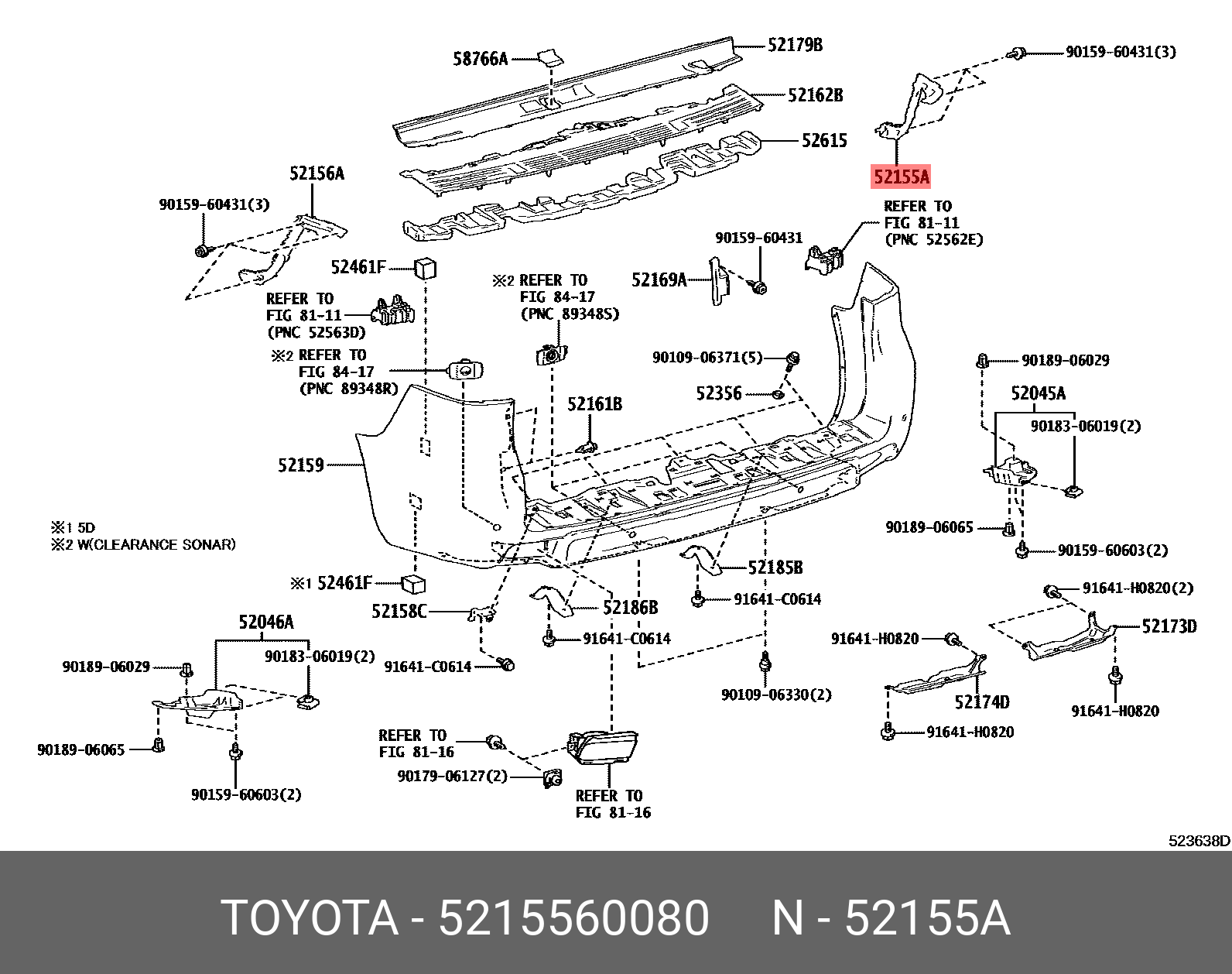 Каталог запчастей тойота прадо. Toyota 5235660050. 5216260090 На схеме. 90109-06371 Фото. 52706a Moulding sub-ASSY, Rear Bumper Side, rh.