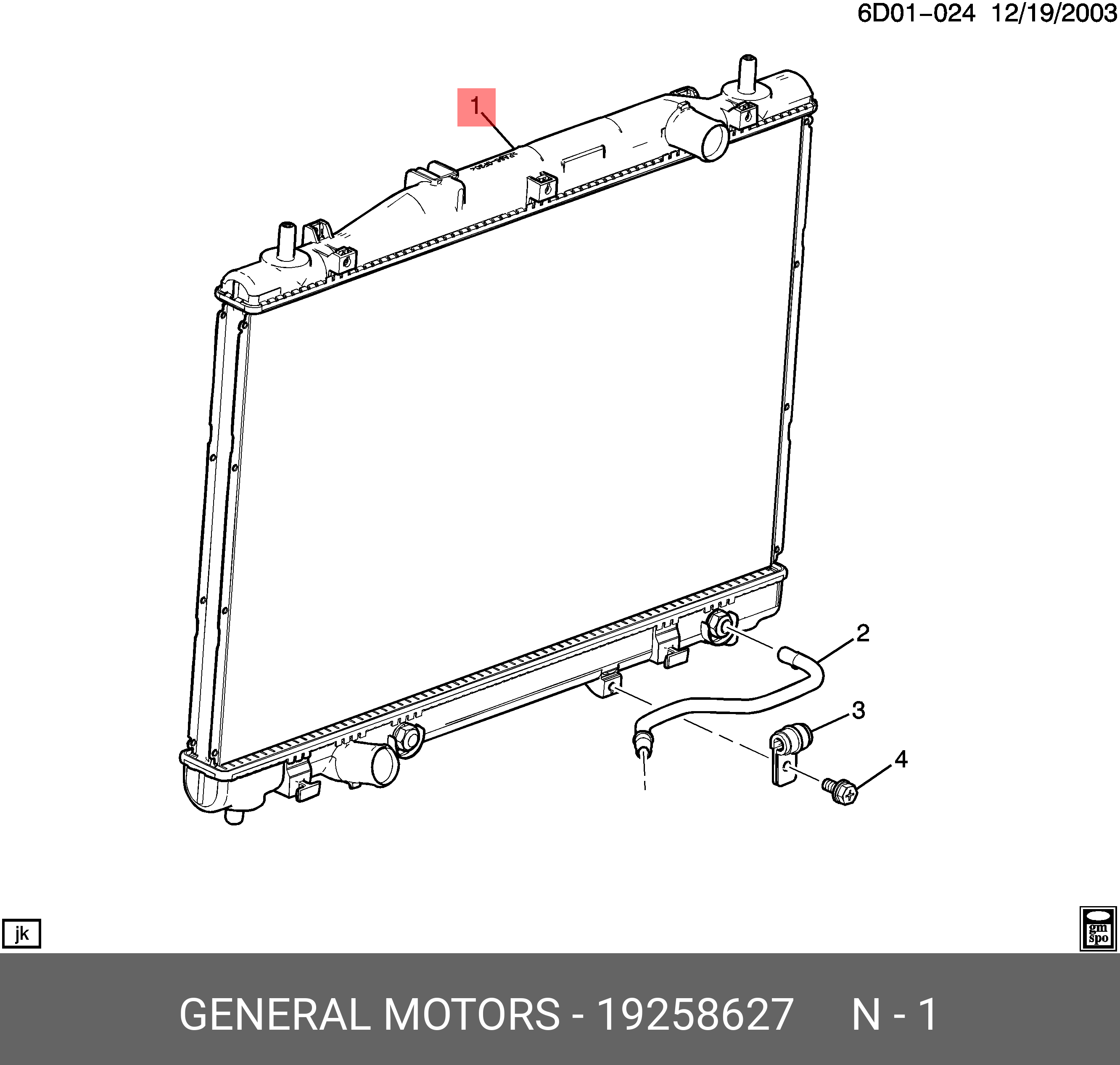 Cadillac CTS 03-07 RADIATOR PA26 3.2 AT - 19258627 | Spare Parts Shop ...