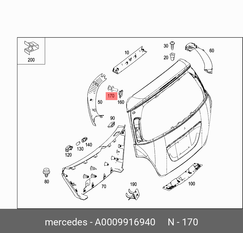 A 000 991 69 40 Пистон гайка niet rivet MERCEDES BENZ купить, цена в  Челябинске