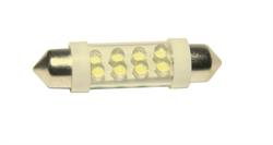Лампа светодиодная c10w (sv8,5) 8 led white 41 мм