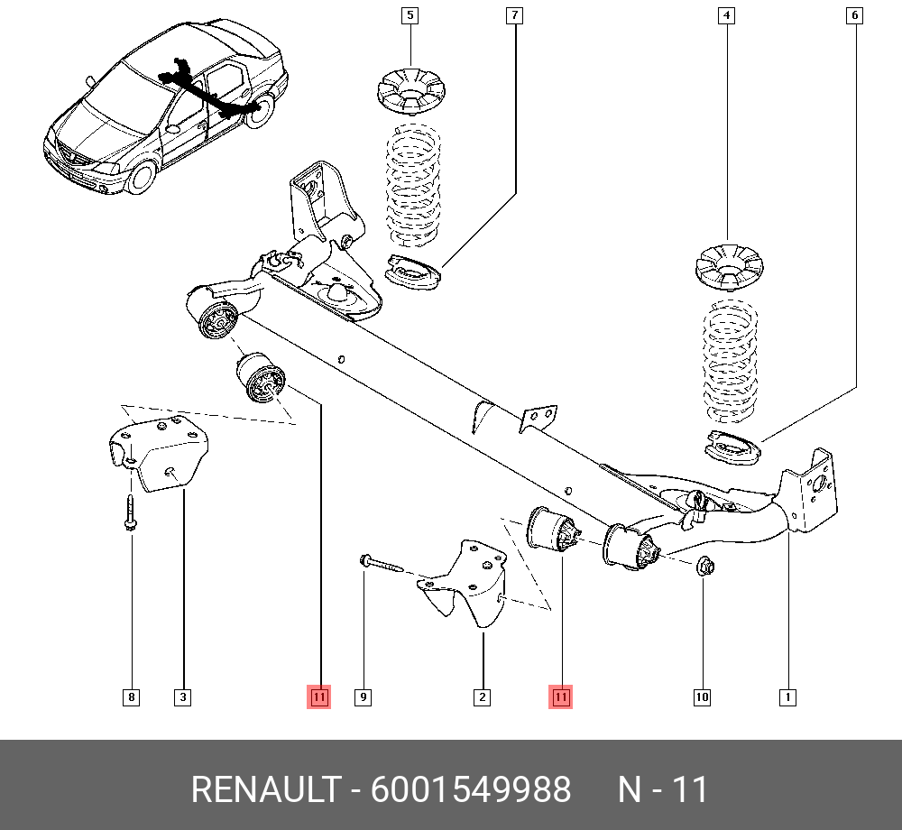 Чертеж подвески рено логан