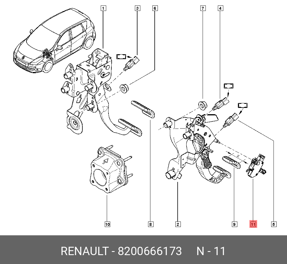 Концевой выключатель Renault на - купить на ПроДеталь.рф