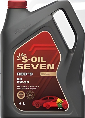 Масло моторное "S-OIL 7 RED #9 5W-30 API SN; ILSAC GF-5", 4л
