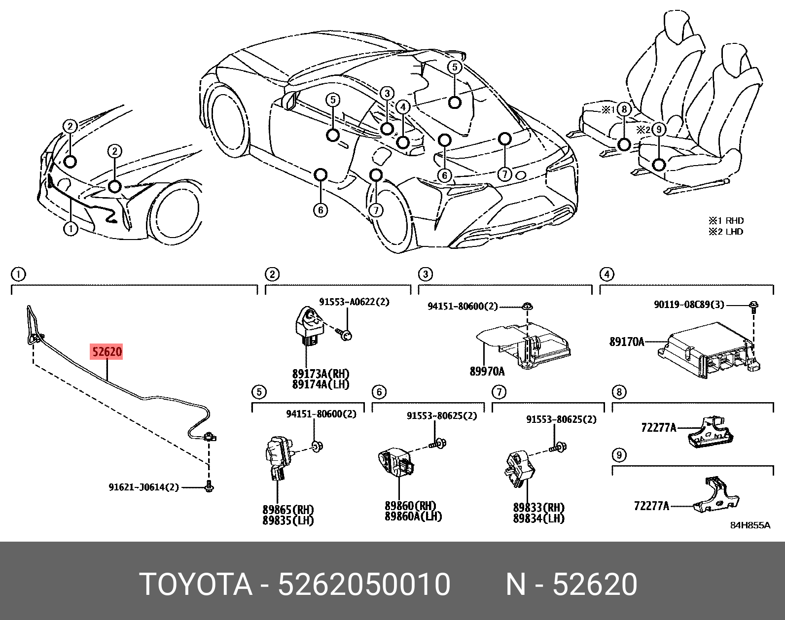 52620-50010 Камера давления системы защиты пешеходов TOYOTA LEXUS купить,  цена в Челябинске