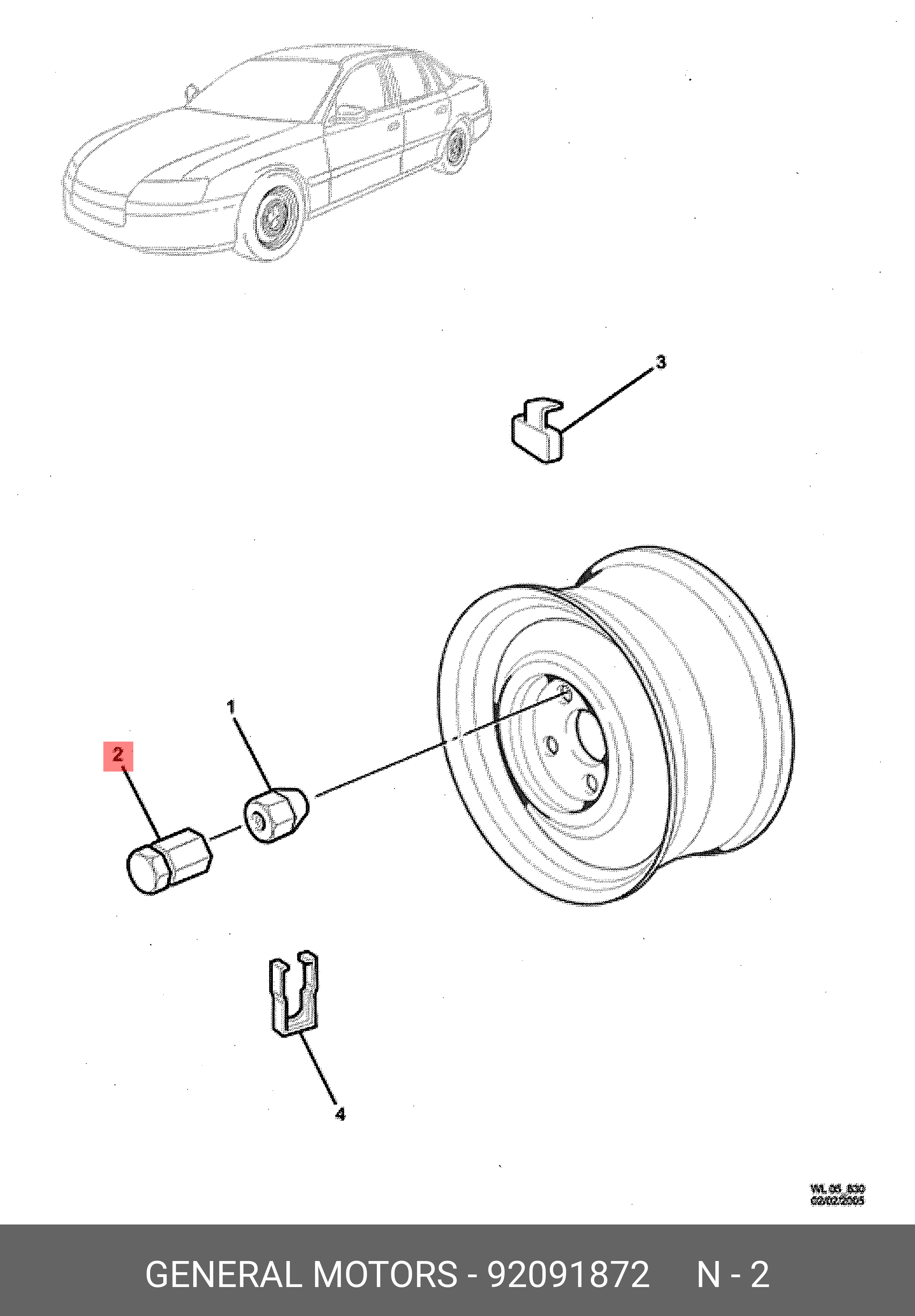 92091872 GENERAL MOTORS CAP WHEEL NUT (CHROME) | Купить запчасть