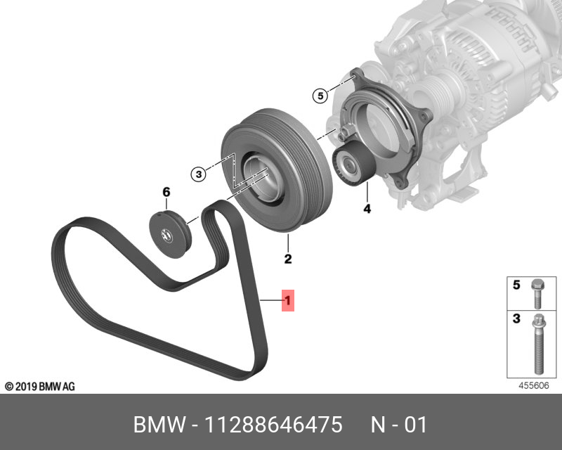 Схема приводного ремня bmw n55