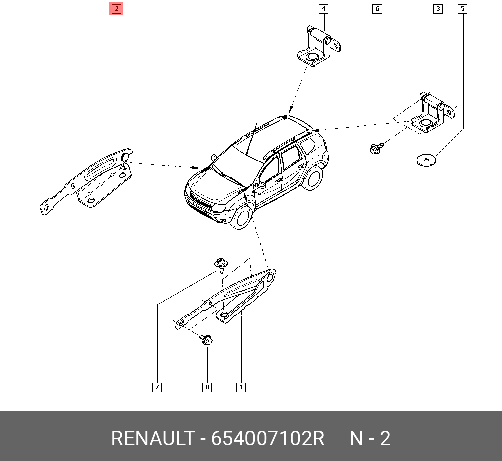Петля капота правая (Renault) 654007102R
