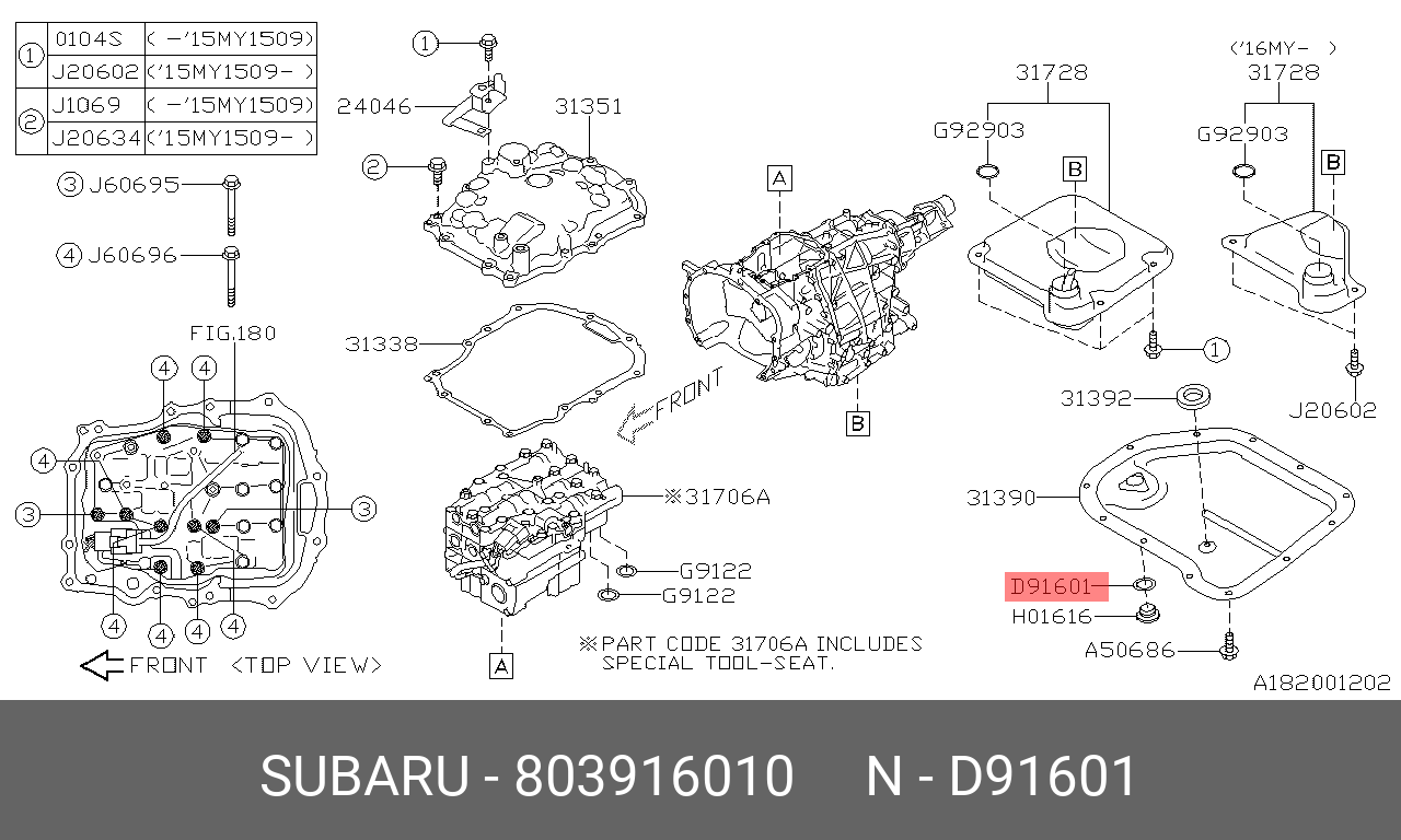 Прокладка сливной пробки поддона двигателя   SUBARU арт. 80391-6010