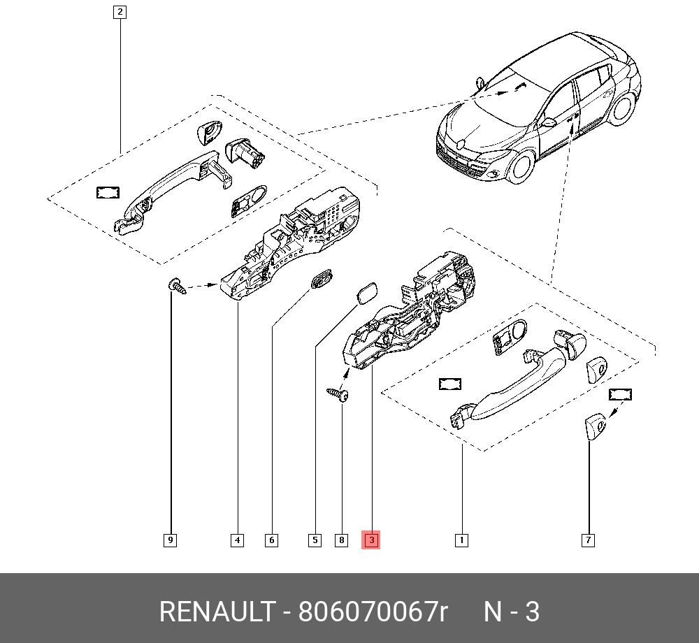 Как снять наружную ручку рено флюенс Купить RENAULT 806070067R - Скоба в Минске