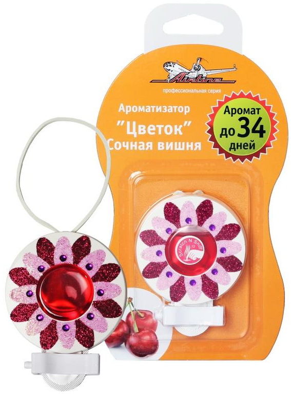 Ароматизатор на дефлектор гелевый Цветок сочная вишня(доставка 2-3 часа)