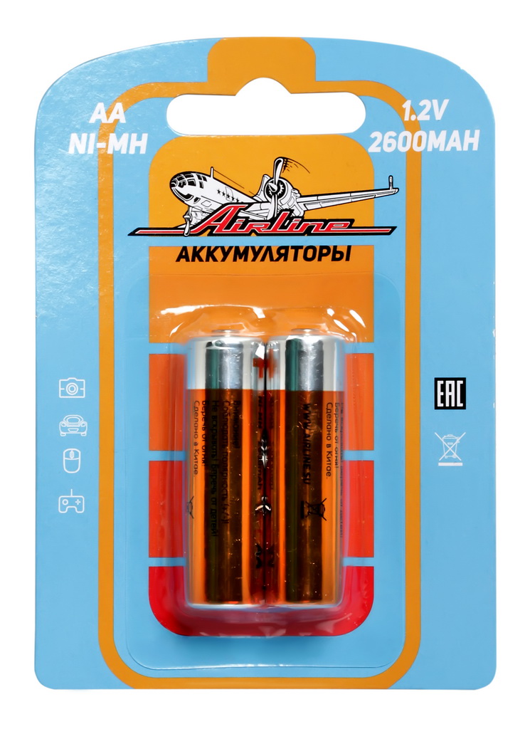 Батарейки AA HR6 аккумулятор Ni-Mh 2600 mAh 2шт. (AA-26-02)