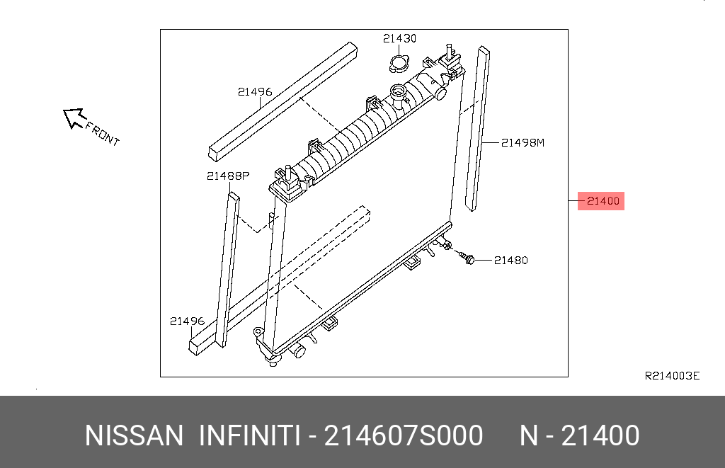 Nissan ARMADA 04 15 RADIATOR PA32 TITAN QX56 2 21460 7S000