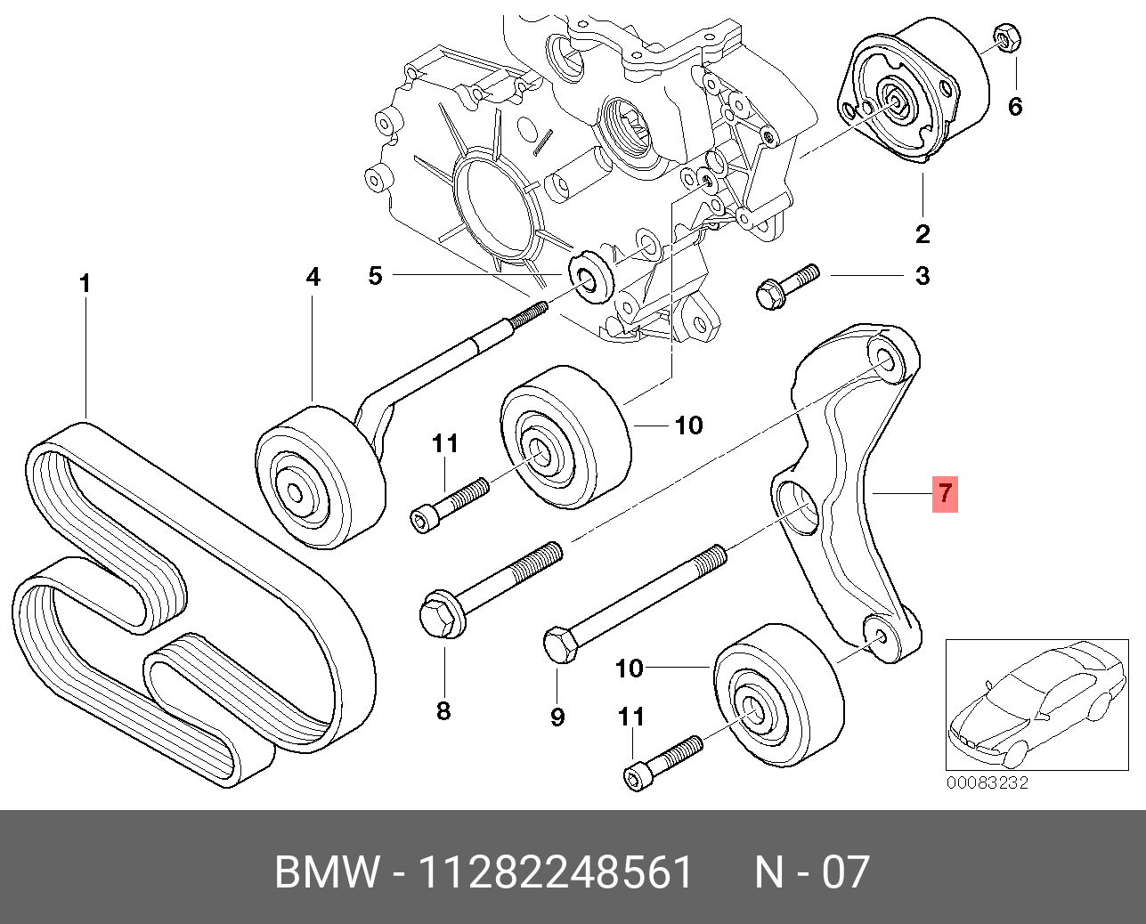 Схема приводного ремня bmw n55