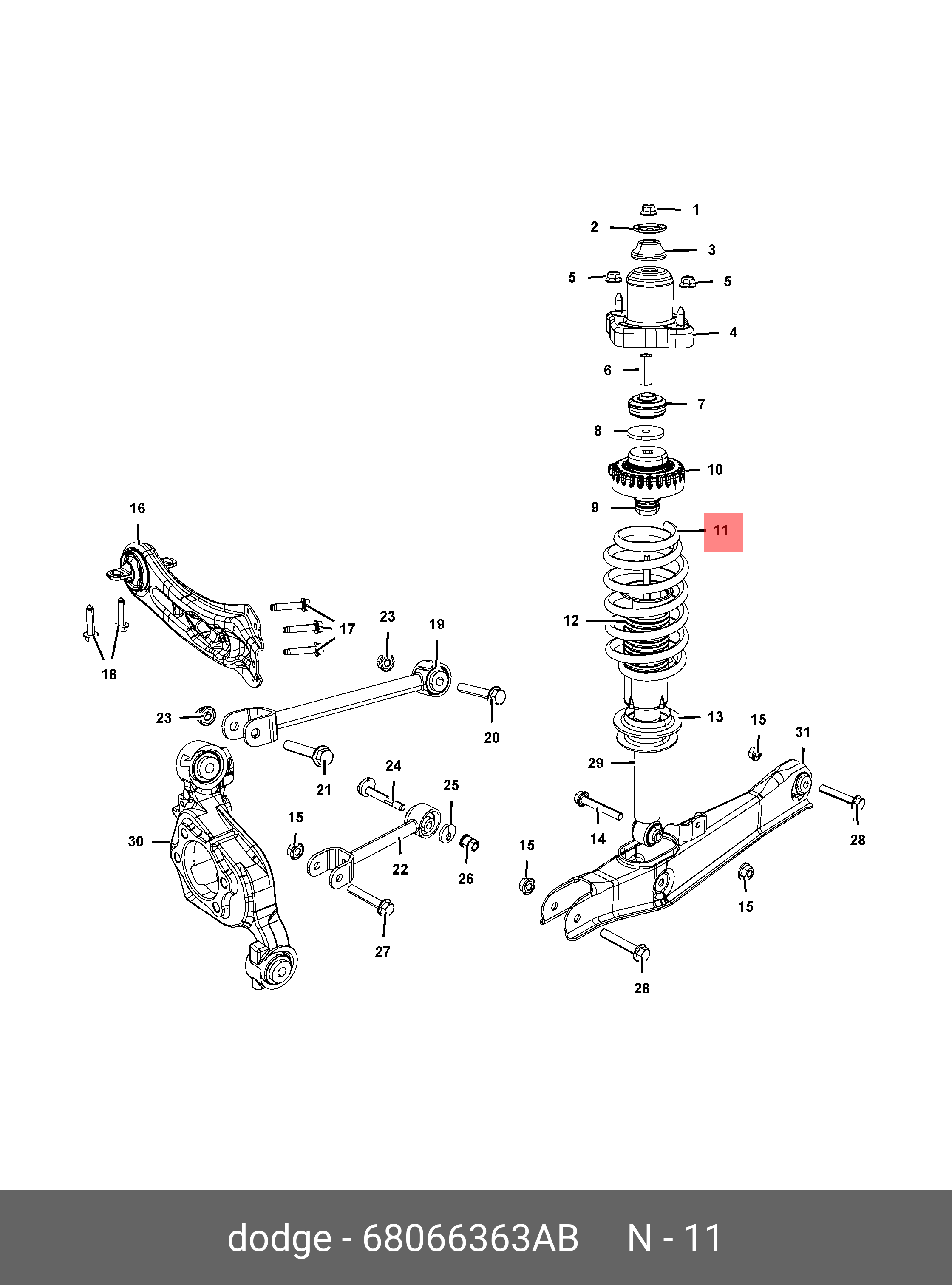 Купить SPRING, REAR COIL CHRYSLER 68066 363AB по низкой цене в  интернет-магазине amry.ru