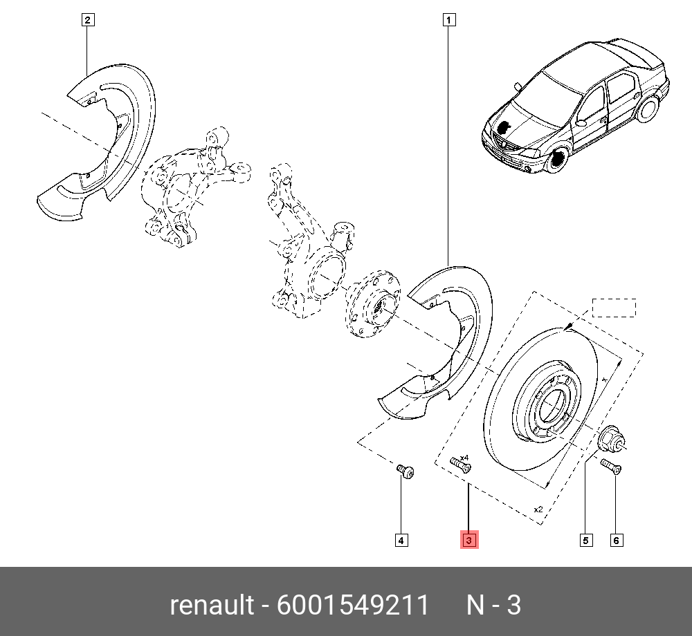 Диски тормозные, комплект, передние   RENAULT арт. 6001549211