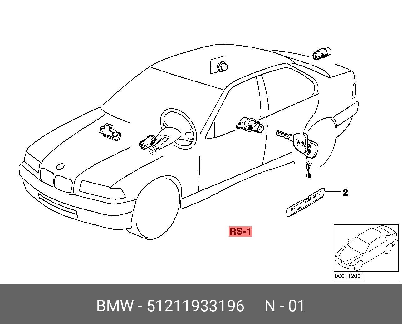 Купить Система центрального замка BMW 51 21 1 933 196 по низкой цене в  интернет-магазине amry.ru