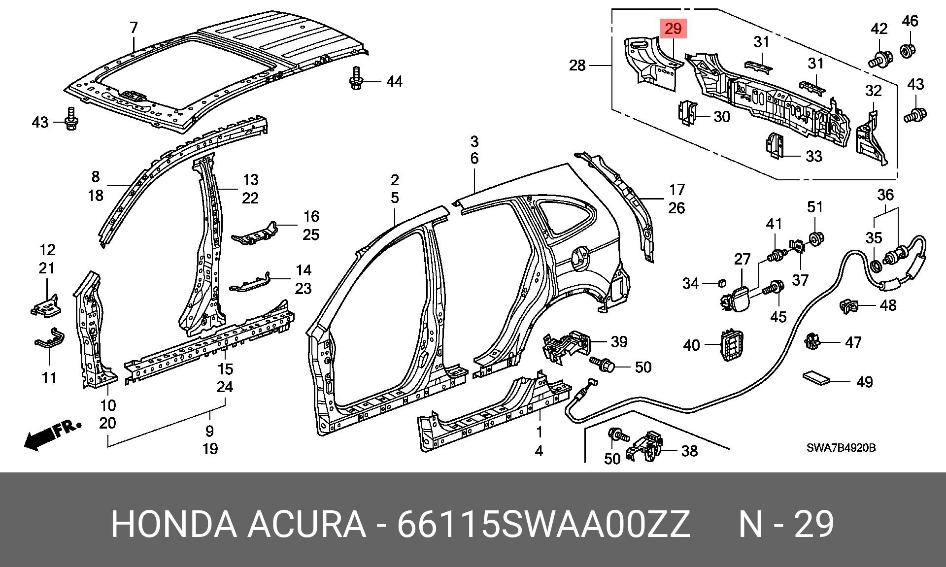 Honda cr v схема запчастей