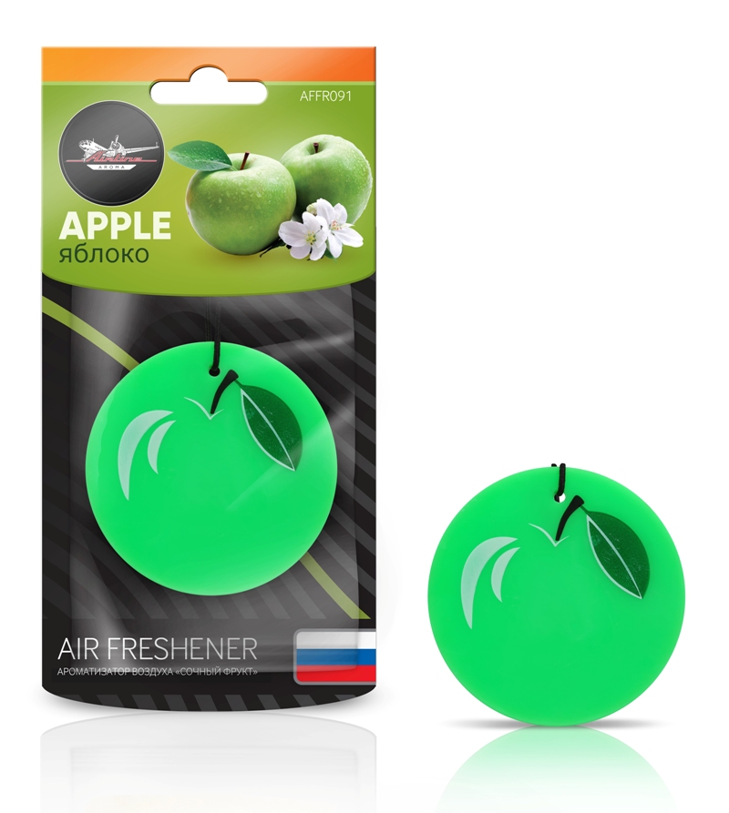 Ароматизатор подвесной пластик Сочный фрукт яблоко(доставка 2-3 часа)