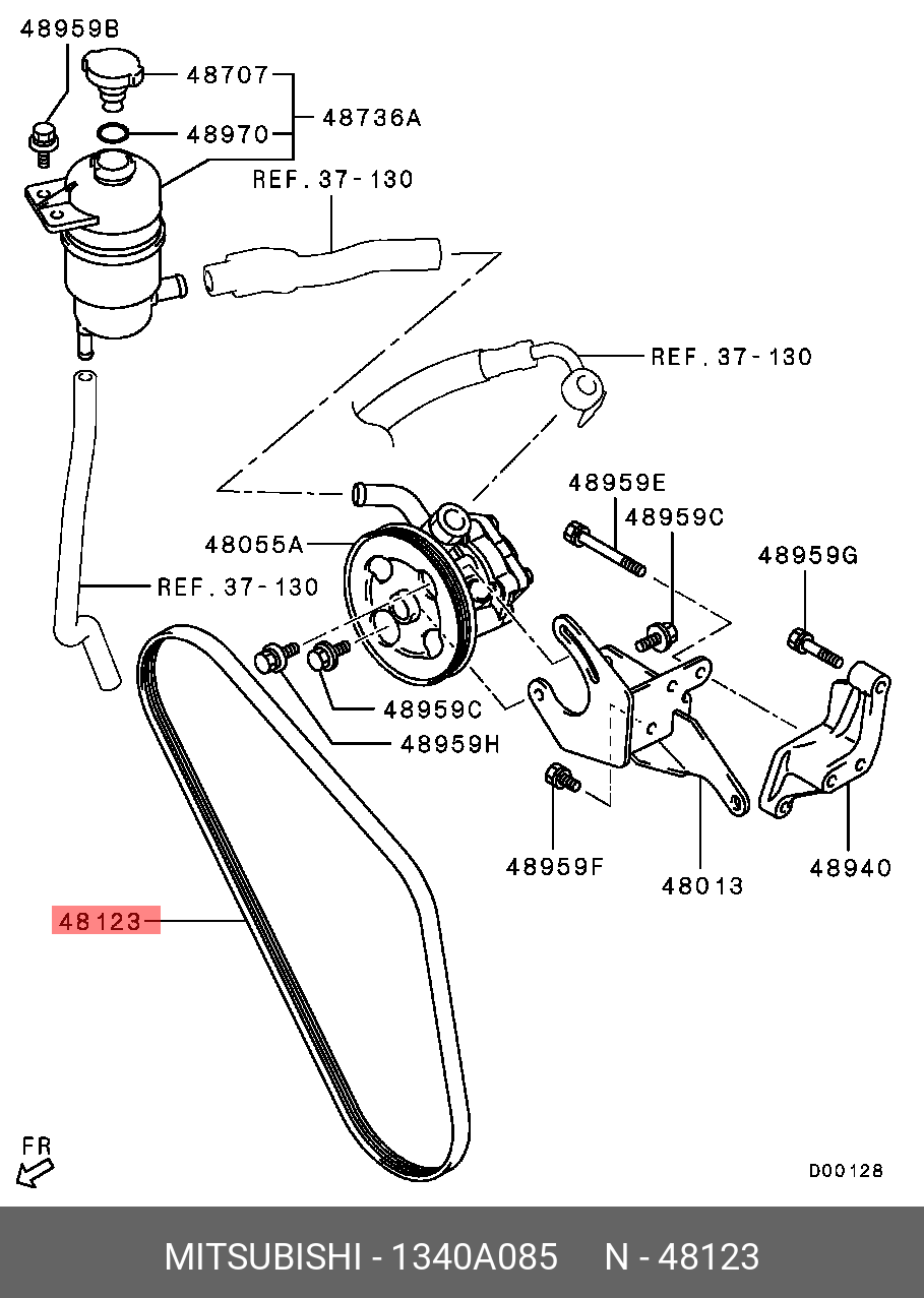 1340A085 Ремень привода насоса ГУР MITSUBISHI купить, цена в Челябинске