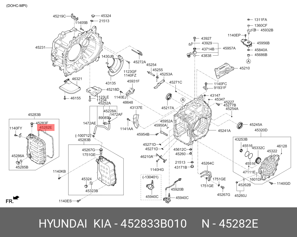  Прокладка поддона АКПП (Hyunda, Kia) 452833B010