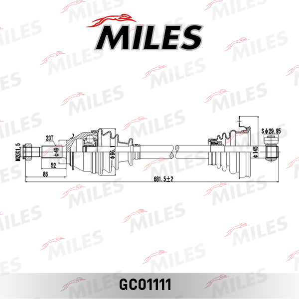  Привод в сборе левый (RENAULT) gc01111