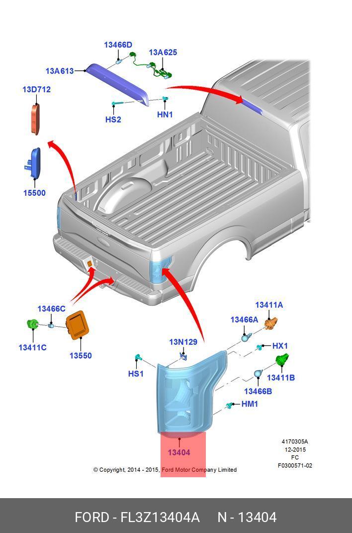 Ford F150 15-17 TAIL LAMP RH - FL3Z-13404-A | Spare Parts Shop