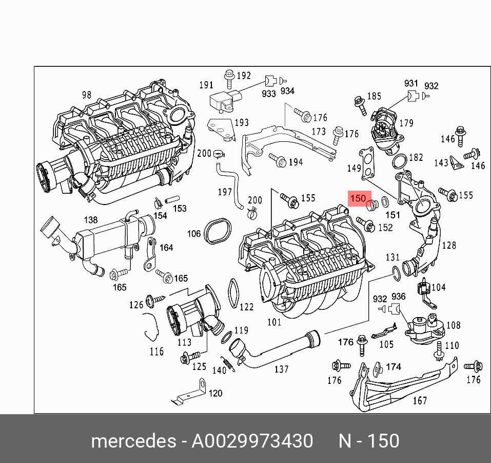Пробка сливная поддона двигателя   Mercedes-Benz арт. A 002 997 34 30
