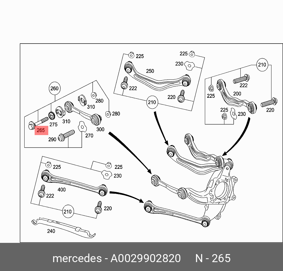 Схема задней подвески мерседес w203