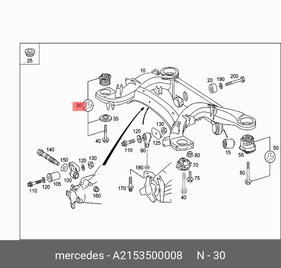 Схема передней подвески мерседес w220