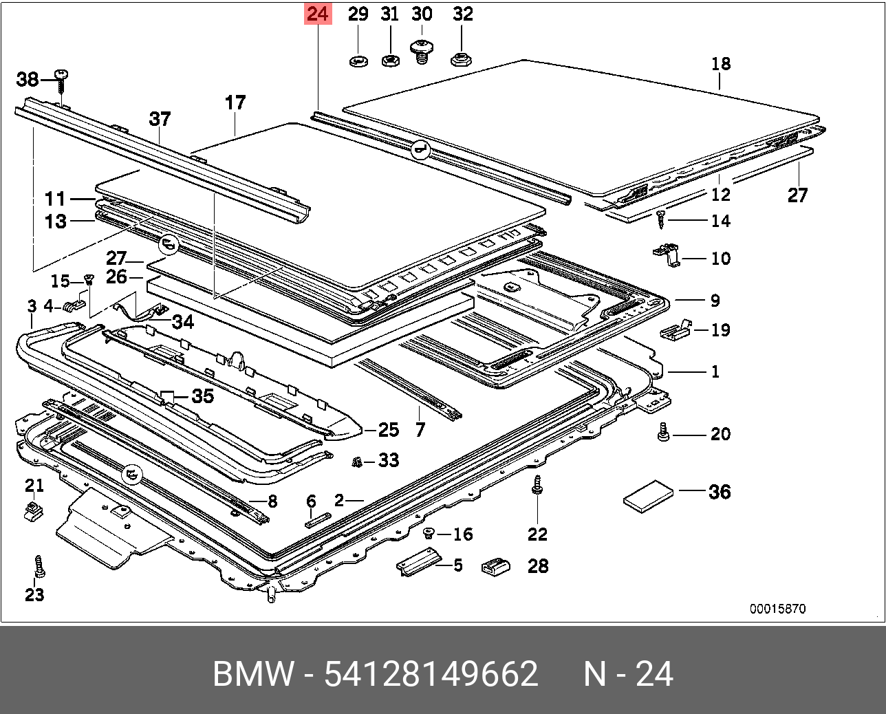 54 12 8 149 662 Уплотнитель крышки люка ср е34 BMW купить, цена в Челябинске