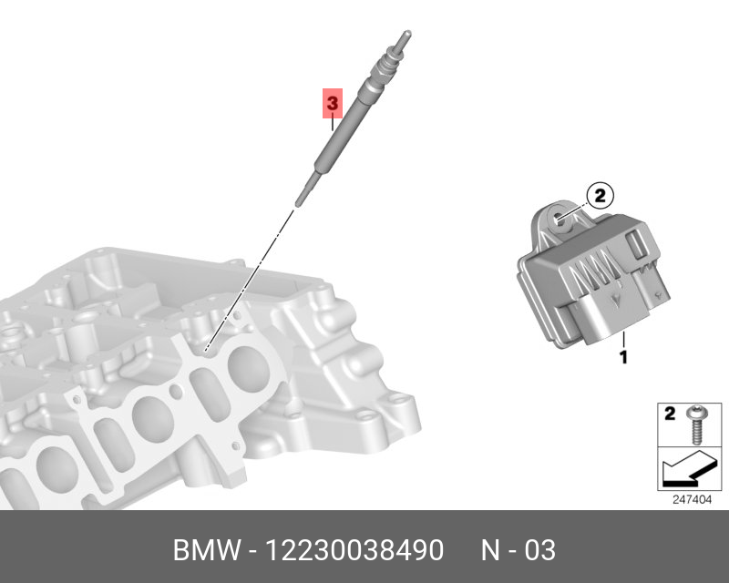 Свеча накаливания   BMW арт. 12230038490