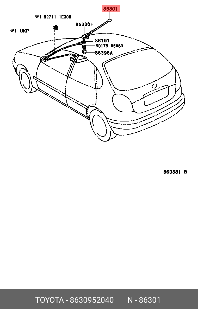 86309-52040 Шток антенны TOYOTA LEXUS купить, цена в Челябинске