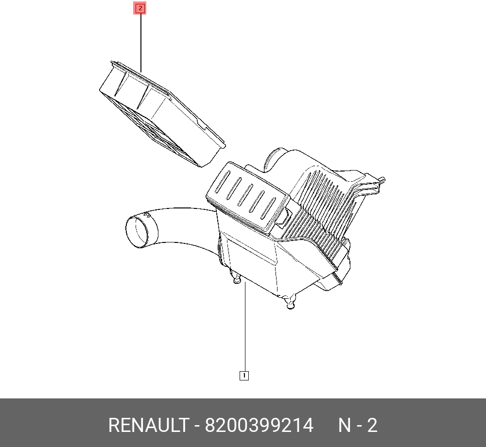 Фильтр воздушный   RENAULT арт. 8200399214