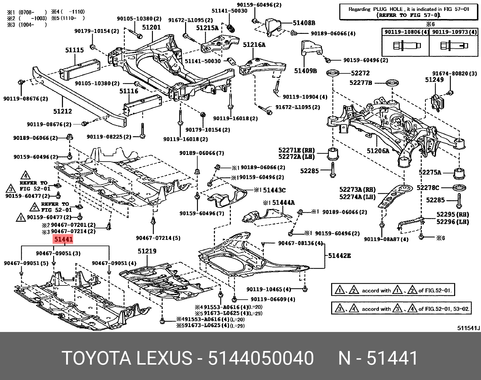 Lexus LS460 07-12 ENGINE SHIELD - 51440-50040 | Spare Parts Shop
