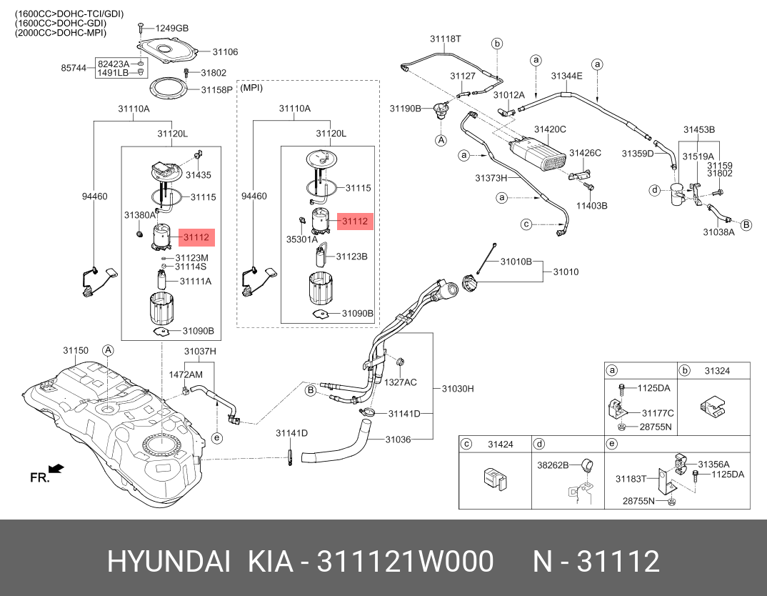 Фильтр топливный   HYUNDAI/KIA арт. 311121W000