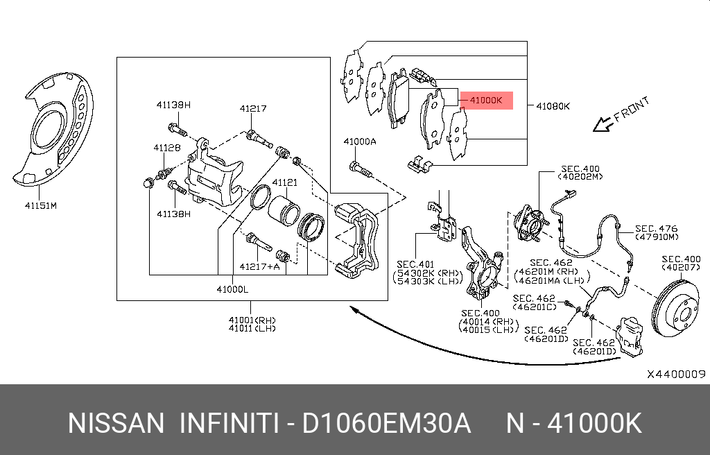 Sec 400. 411288j100. Nissan 41060ax085. 41000. 44139-16e01.