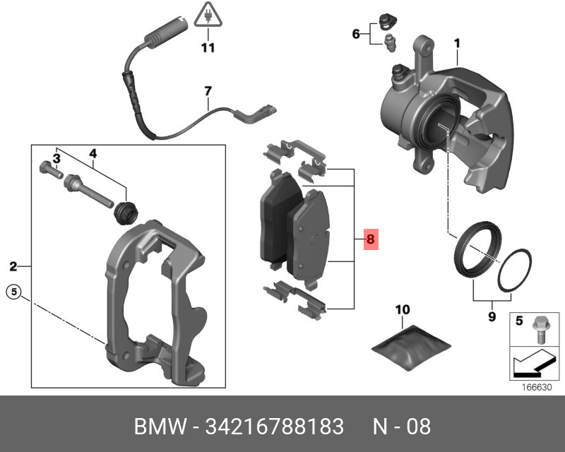 Колодки тормозные, комплект, задние   BMW арт. 34216788183
