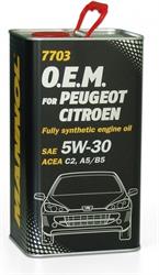 Масло моторное синтетическое '7703 O.E.M. for Peugeot Citroen 5W-30', 4л