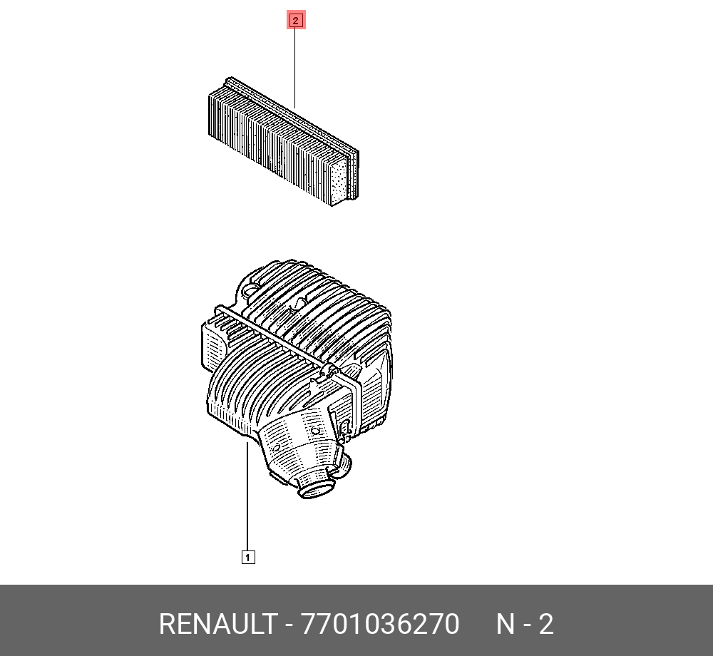 Фильтр воздушный   RENAULT арт. 7701036270