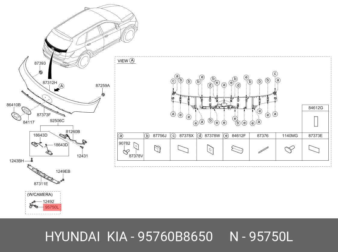 Камера заднего вида (Hyundai,Kia) 95760B8650