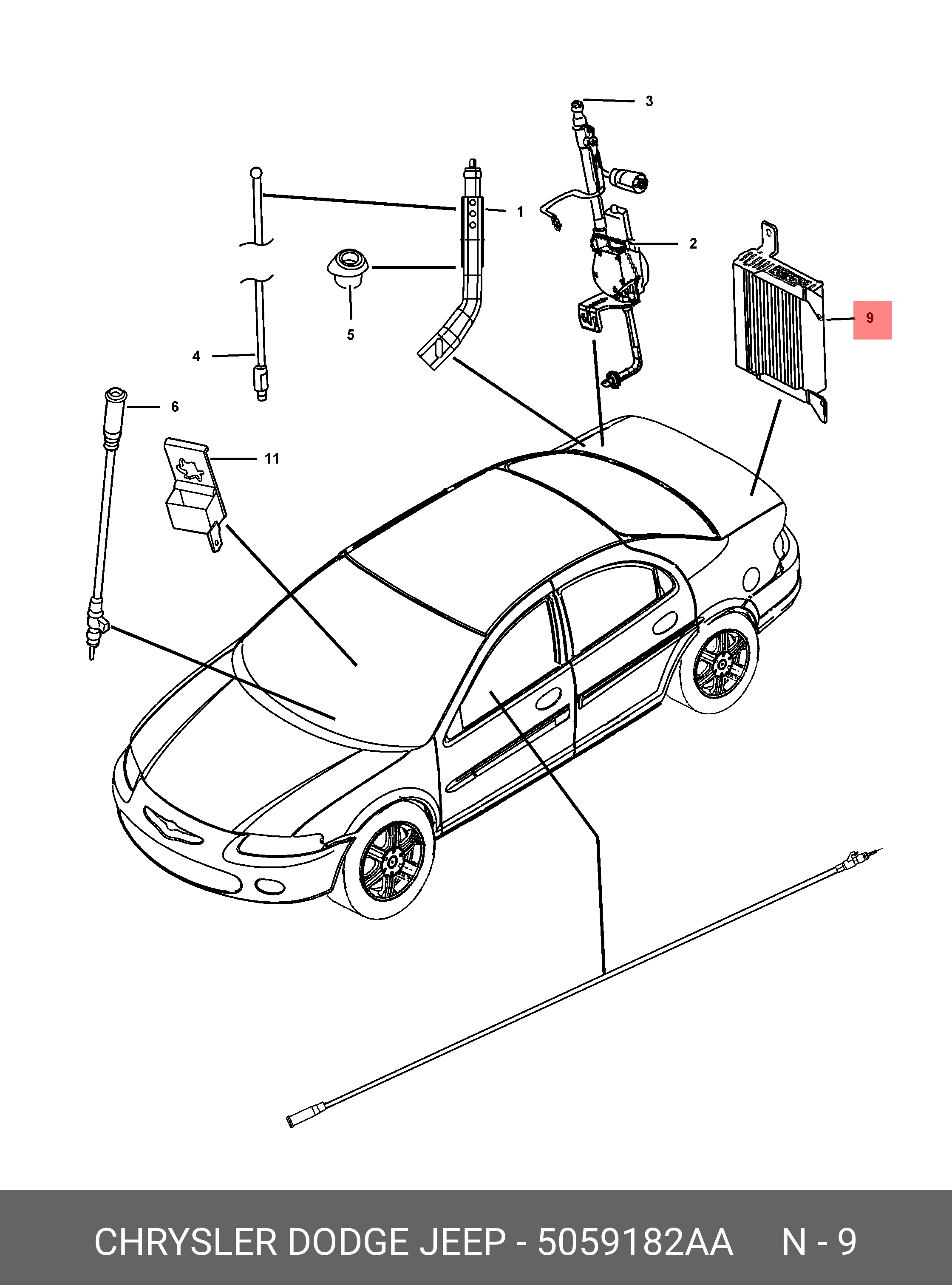 5059182AA CHRYSLER AMPLIFIER RADIO - купить, цена в Санкт-Петербурге