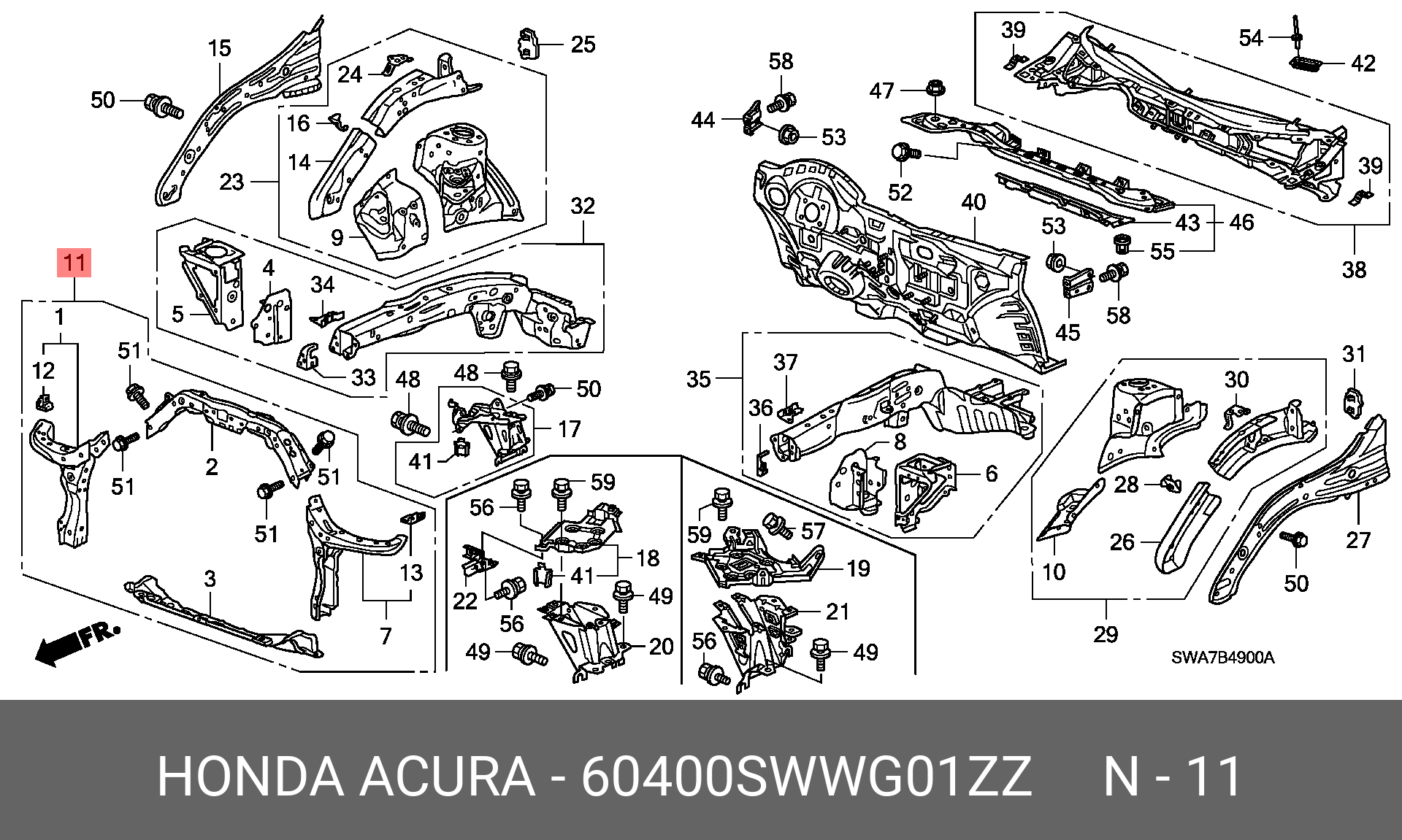 Honda CRV 5 схема переднего бампера. Схема запчастей Honda CR V 2 поколение. Каталог запчастей передней части Honda CR-V 3. Honda CR-V 3 2.4 схема деталей.