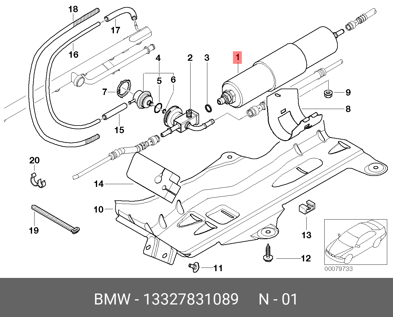 Фильтр топливный   BMW арт. 13327831089