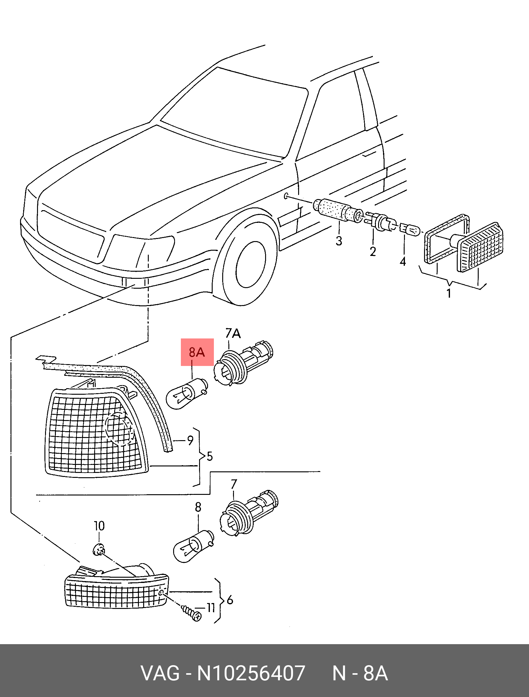 Лампа - VAG - N 102 564 07. Интернет-магазин Актив-Авто +7(8332) 43-1000.