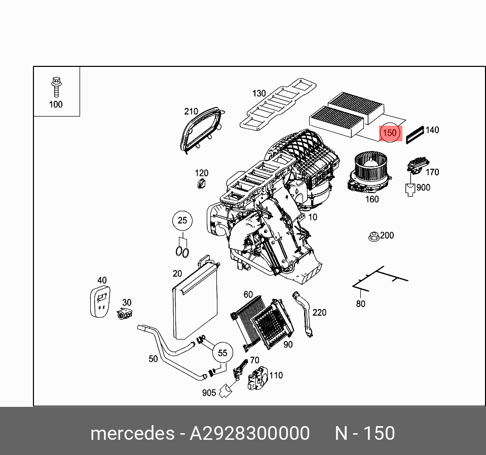 Фильтр салона, угольный   Mercedes-Benz арт. A2928300000