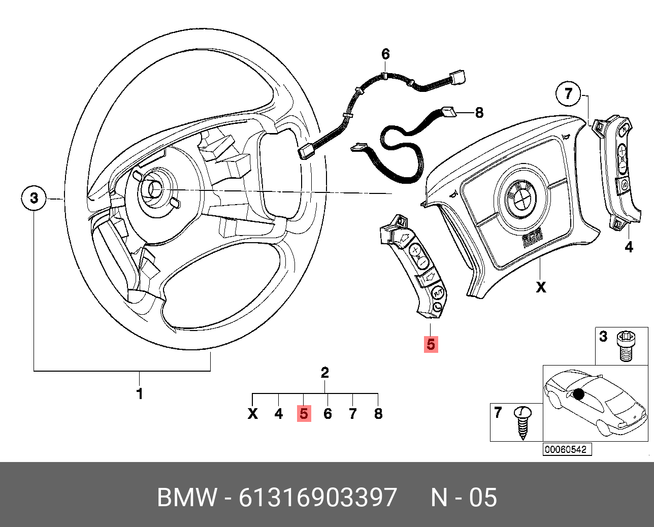 61316903397 (61 31 6 903 397) BMW Выключатель радиоприемника/телефона |  Купить запчасть