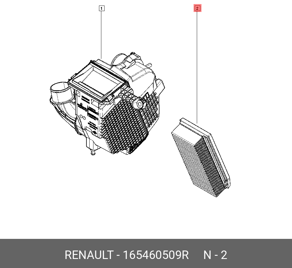 Фильтр воздушный   RENAULT арт. 16 54 605 09R