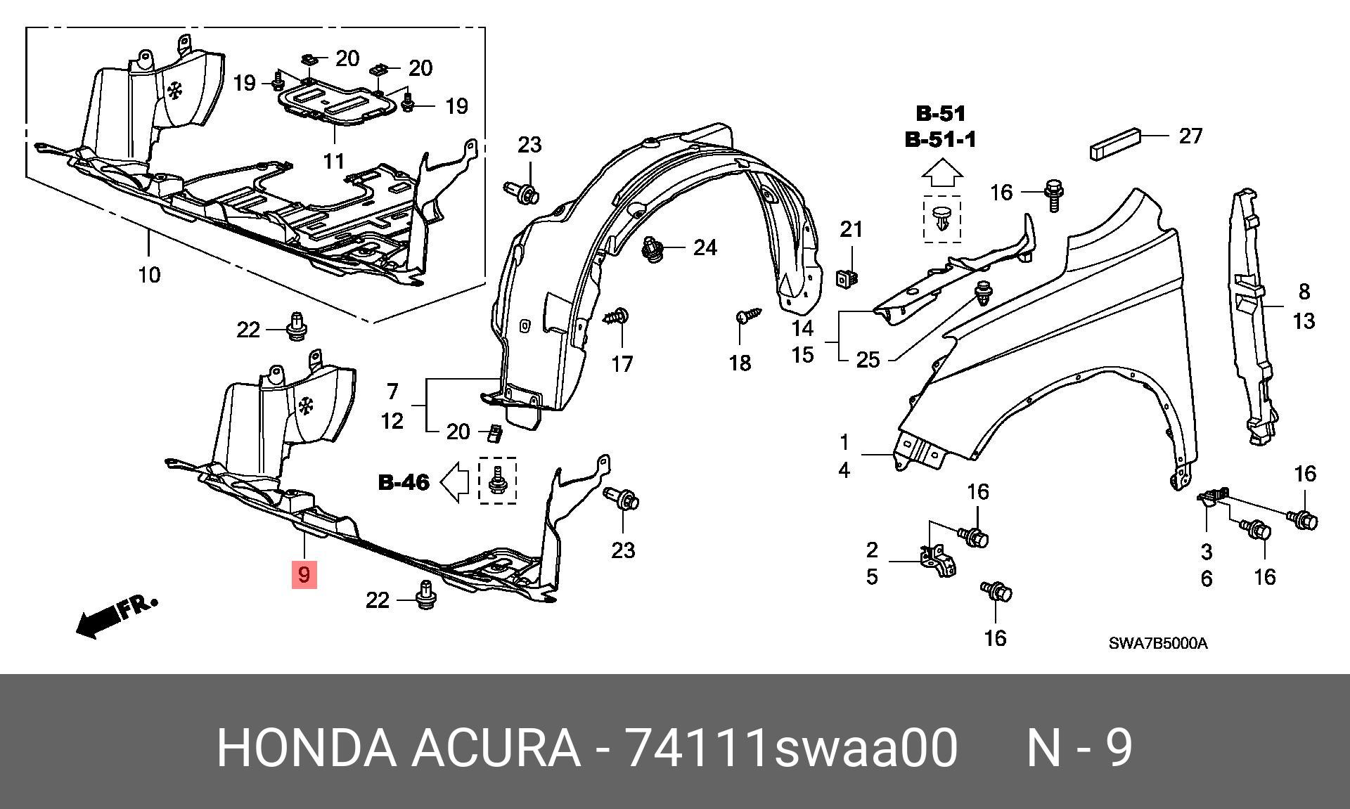 Honda CRV 07-11 ENGINE SHIELD - 74111-SWA-A00 | Spare Parts Shop ...