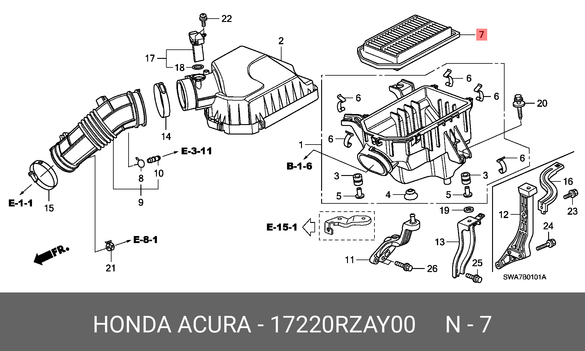 Воздушный фильтр срв 3. Фильтр воздушный Honda CR-V 3 2.4. Honda CRV фильтр воздушный 2.4. Воздушная система Honda CR V 3. Корпус воздушного фильтра Honda XR 250.