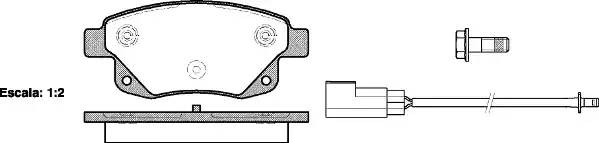 колодки тормозные задние дисковые 122,9*53,7 с датчиком износа